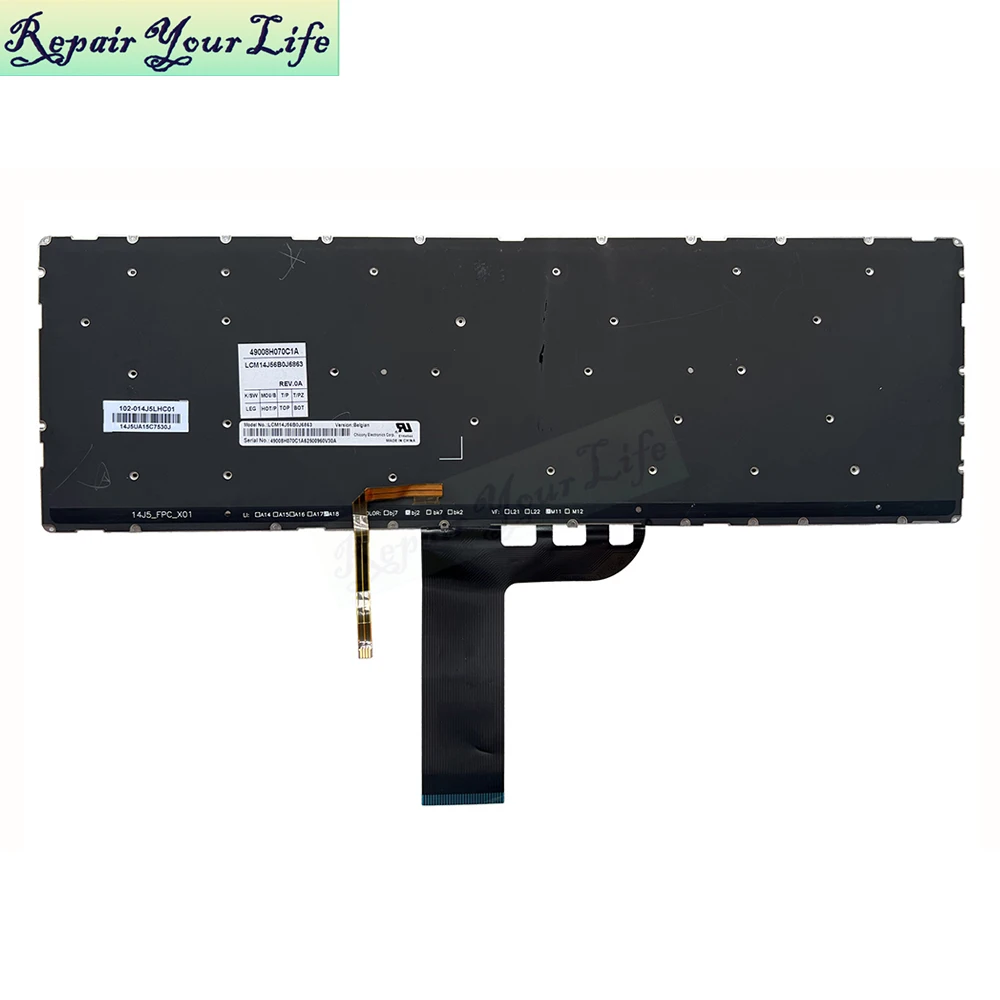 Teclado retroiluminado belga para Lenovo Yoga 500-15IBD 500-15IHW 500-15ISK Lenovo Flex 3-1570 3-1580 LCM14J5 AZERTY belga Teclado - imagen 2