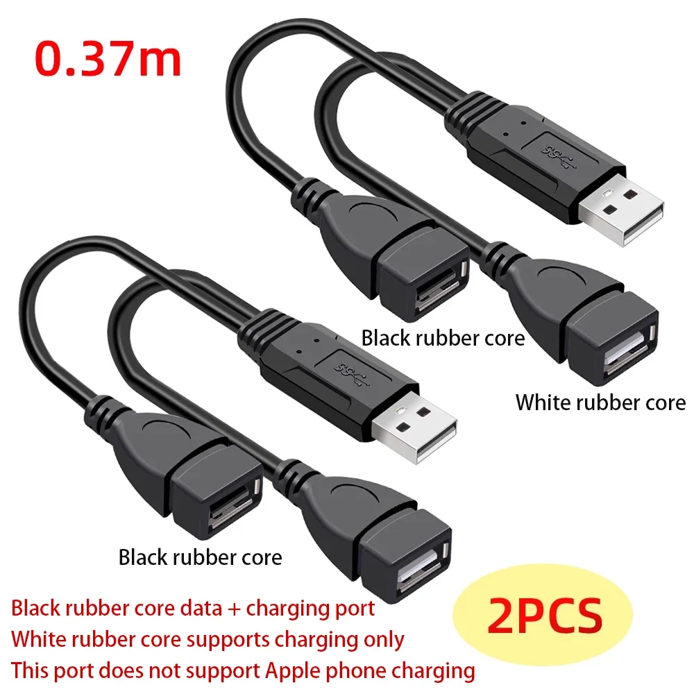 Transferencia y carga de datos de cable doble USB 2,0/3,0 de alta velocidad Compatible con disco duro móvil USB Flash Disk NIC - imagen 3