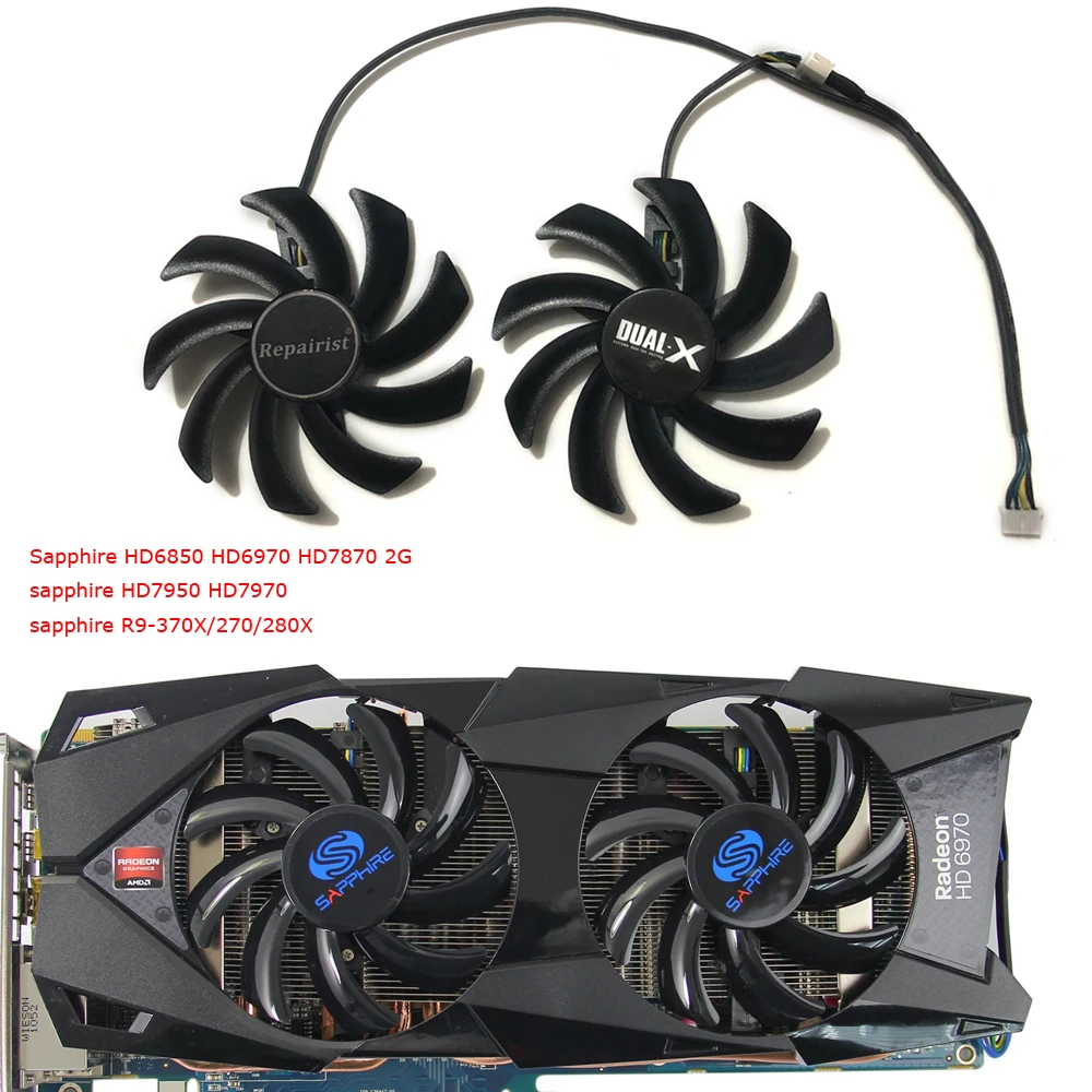 Ventilador GPU Sapphire – Repuesto HD7870 HD7950 HD7970 - imagen 2