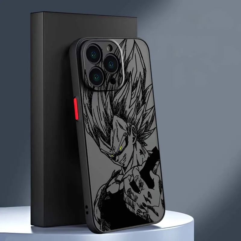 D-Dragon Ball Vegeta Saiyan para Apple iPhone 17 16 15 14 13 12 11 Air Plus Pro Max funda de teléfono translúcida esmerilada - imagen 5