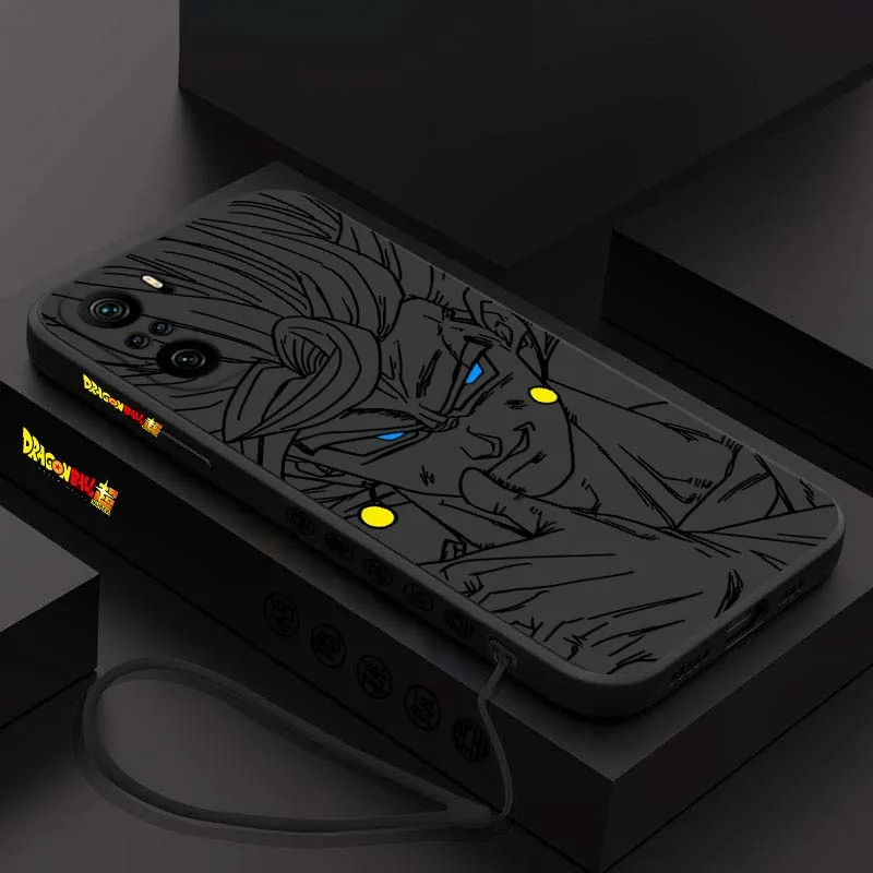 D-Dragon Ball Goku Anime Cool funda para Xiaomi Redmi Note 14 13 12 11 10 9 8 Pro Plus 4G 5G funda de teléfono con cuerda izquierda líquida - imagen 3