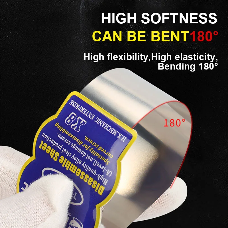 Tarjeta de desmontaje de pantalla curva mecánica X8 para teléfono móvil, herramienta de reparación de apertura de palanca de acero de aleación ultrafina de 0,1mm de alta calidad - imagen 4