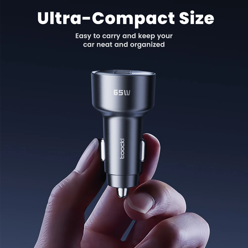 Toocki 65W USB C cargador de coche 3 puertos tipo C carga rápida PPS PD3.0 QC cargador de teléfono de coche para iPhone 16 Xiaomi Huawei Samsung - imagen 4