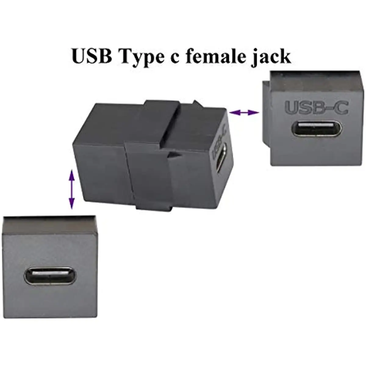 Adaptador de insertos USB C Keystone Jack USB 3,1 tipo C hembra a hembra conector acoplador de enchufe para Panel de salida de placa de pared - imagen 2
