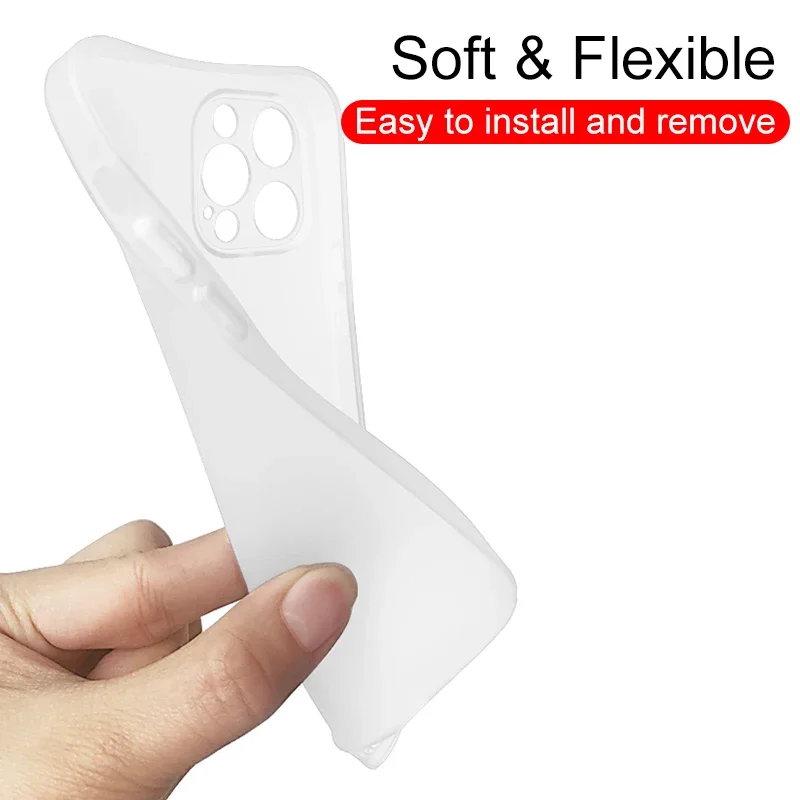 Funda de silicona ultrafina de 0,3mm para iPhone 16 15 14 13 12 Mini 11 Pro Max SE 7 8 Plus, funda trasera suave transparente mate delgada