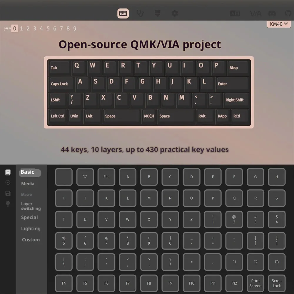 Teclado Mecánico para Juegos MMD KM40, PCB Intercambiable en Caliente, Interruptor RGB, Iluminación, Tipo C, 2.4G, BT, 3 Modos Inalámbricos, QMK VIA - imagen 3