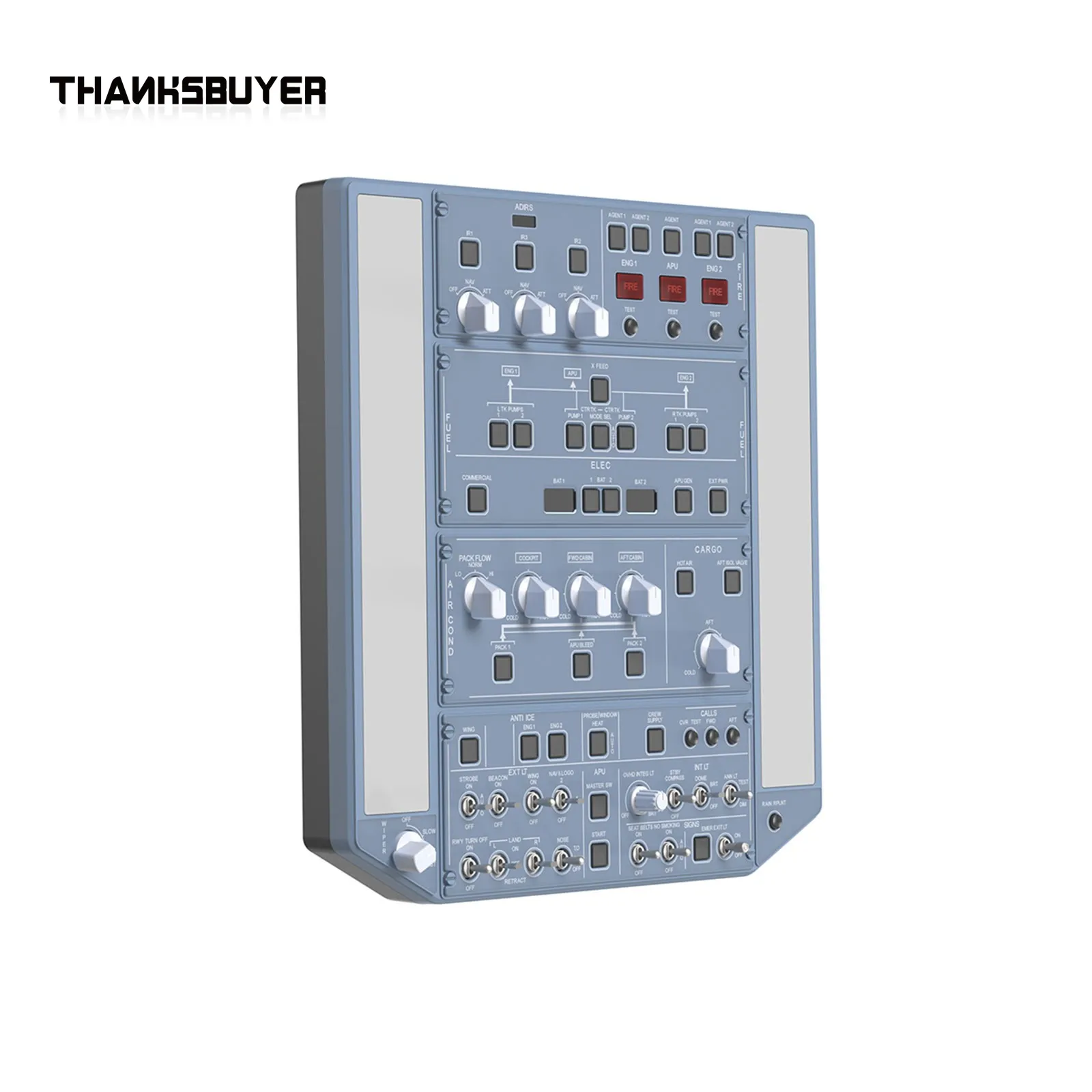 Panel superior A320 del simulador de vuelo WINGFLEX con paneles IRS y iluminación, simulación superior diseñada para plataformas de PC, - imagen 3
