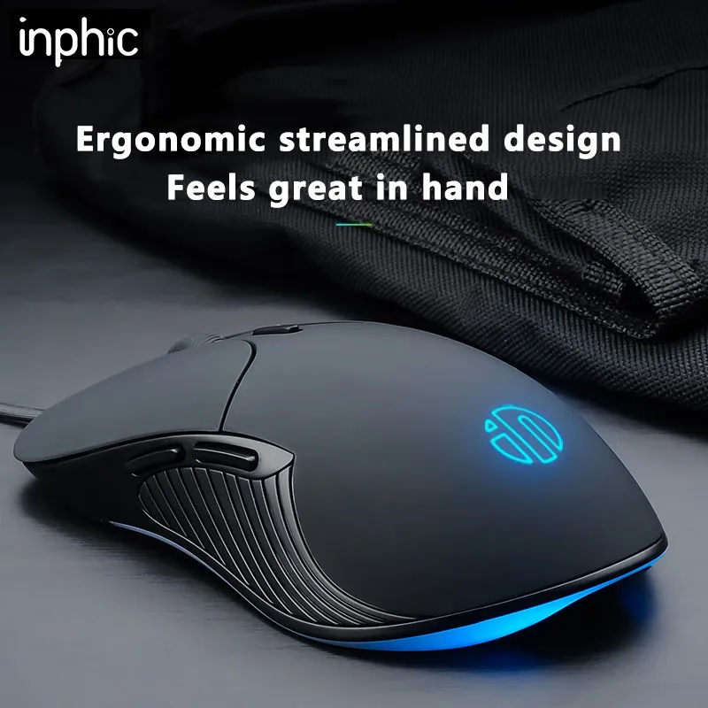 INPHIC-Souris filaire USB B2 pour PC et lapmédication, accessoire de bureau, silencieuse - imagen 3