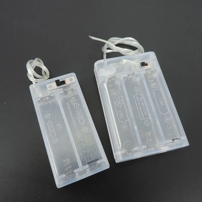 Soporte de batería AA AAA con 2/3/4 ranuras, caja de batería AA de 1,5 V/3V/4,5 V/6V con cables, interruptor de encendido/apagado, tapa de tornillo, cubierta trasera A7, 5 uds. - imagen 4