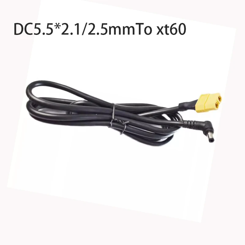 Enchufe macho Eblow XT60 a DC5.5 2,1 MM x 2,5 MM 15A para FPV Heatsets, Cable de cargador de energía de vidrio, línea de alambre, Fat Shark HDO SKYZONE DJI