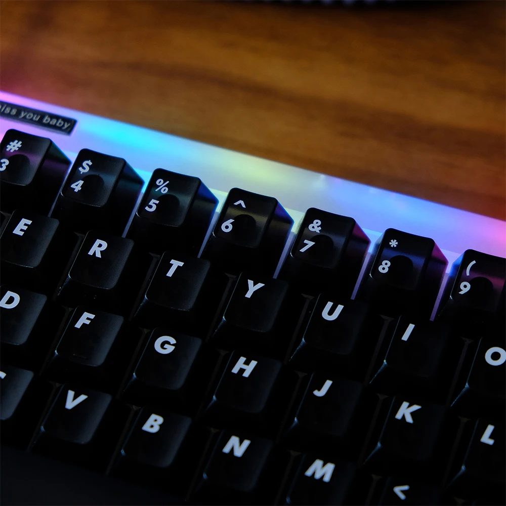 Teclas transparentes negras, 122 teclas, teclas transparentes con perfil de cereza, teclas de PC para teclado mecánico 61 64 68 87 96 104 - imagen 5