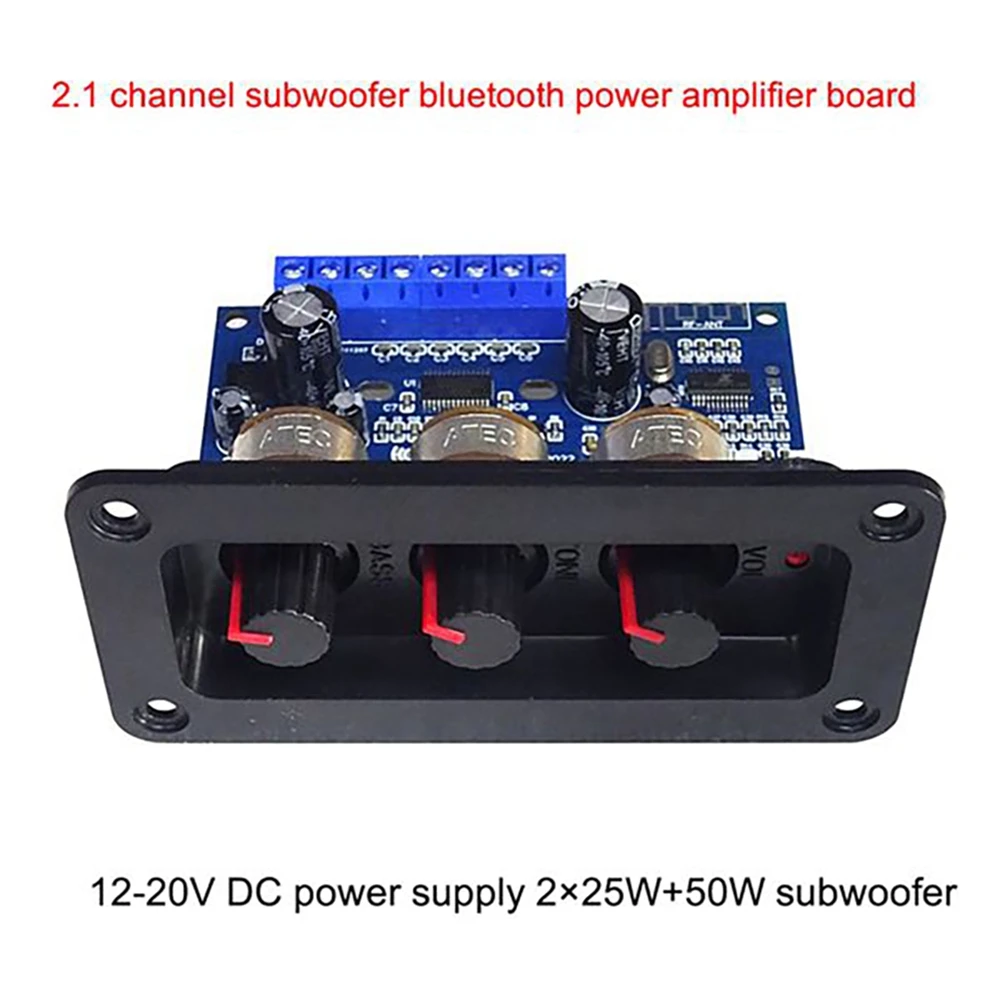 Placa amplificadora de Audio con Bluetooth 2,1, 5,0 canales, 2x25W + 50W, Subwoofer, Clase D, Kit de placa amplificadora con Cable DC hembra + AUX - imagen 3