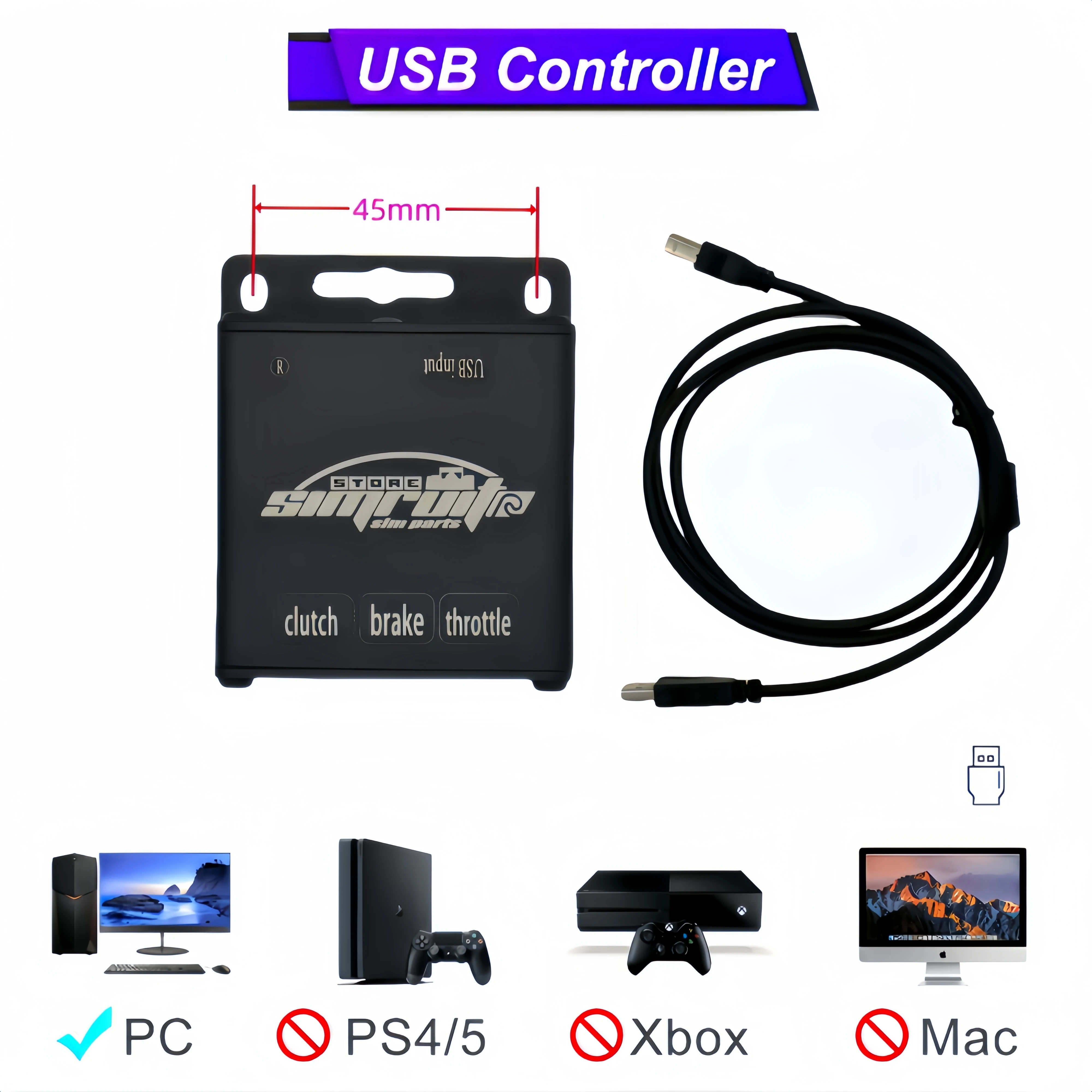 Volante y pedales Sim Racing para caja de control inteligente de PC - imagen 2