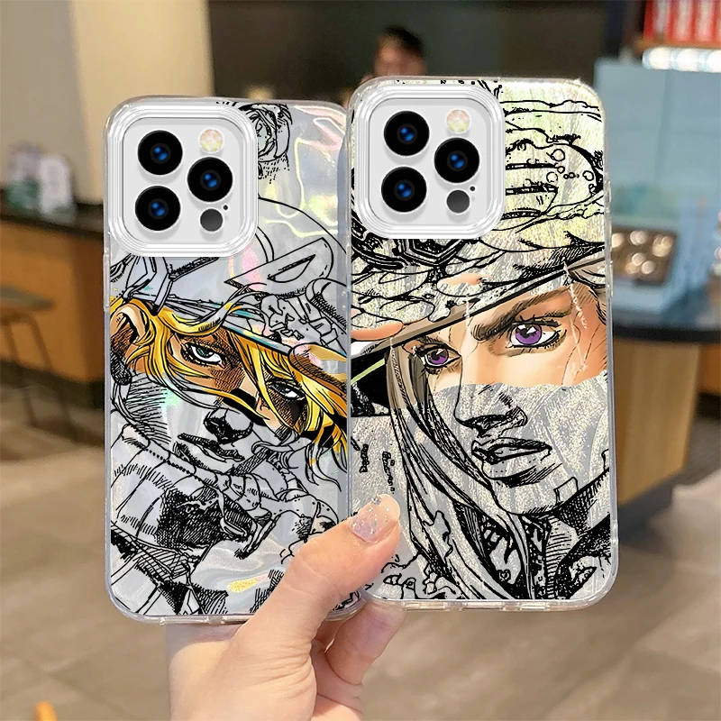 Gyro Zeppeli JoJo Steel Ball Run gradiente para iPhone 16 Pro Max funda 15 14 13 12 11 8 7 Pro Max Plus XS XR cubierta dura a prueba de golpes - imagen 2