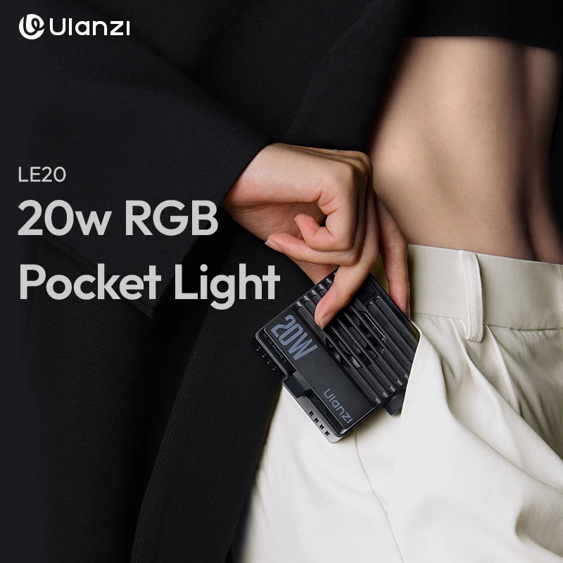 Ulanzi LE20 20W RGB luz de bolsillo a todo Color CRI 95+ con carga tipo C para retrato comida naturaleza muerta fotografía luz de vídeo - imagen 2