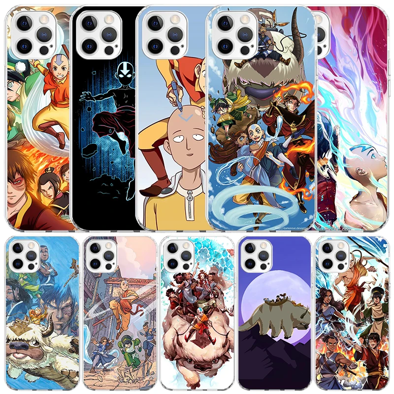 Funda de teléfono de silicona con llamada de Anime Avatar The Last Airbender para iPhone 17 16 16E 15 Pro Max 14 Plus 11 13 Mini 12 7 8 SE Air 17Pro C
