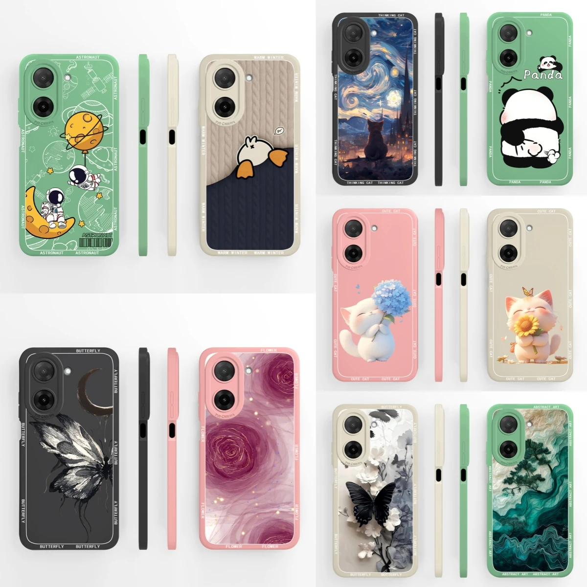 Funda de teléfono para Redmi A5 4G, Funda de protección completa creativa y bonita para RedmiA5, Funda antideslizante ligera de silicona líquida suave