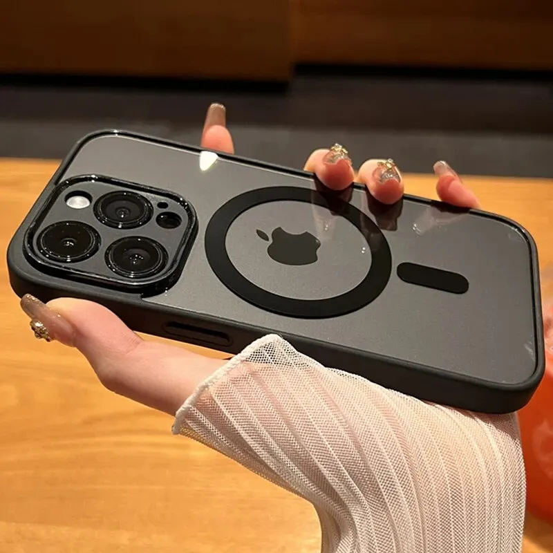Magsafe-funda magnética de lujo para iPhone, protección de lente, parachoques suave, cubierta transparente, carga inalámbrica, 15, 14, 13, 12, 11 Pro Max - imagen 5