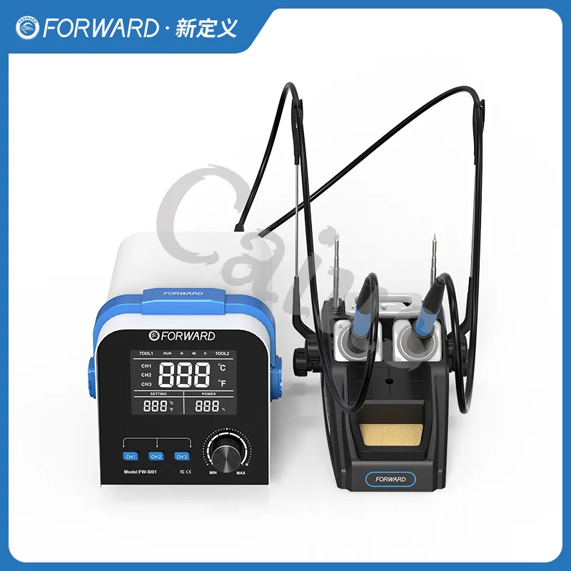 Estación de soldadura doble inteligente FW-SI01 delantera con mango de soldadura 245 210, kit de puntas de hierro para teléfonos, PCB, juego de herramientas de reparación BGA - imagen 3