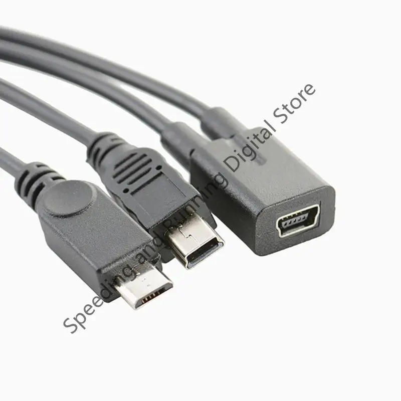 Mini Cable USB 2 en 1, cargador de teléfono móvil, Mini USB hembra a Mini USB Micro USB macho, Cable divisor para reproductor MP3 MP4 - imagen 3