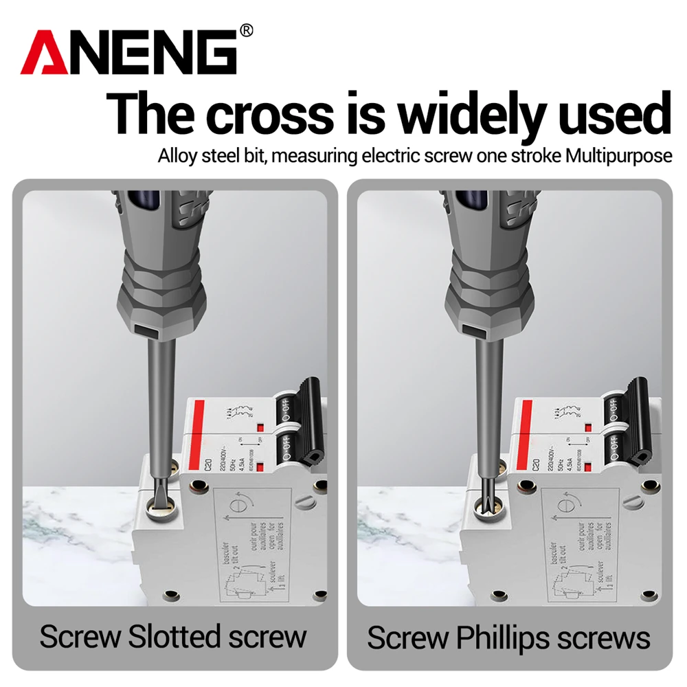 ANENG B04 Destornillador ranurado/Phillips Detector de indicador de bombilla de neón Probador de bolsillo de electricista aislado sin contacto Probador de pluma - imagen 4