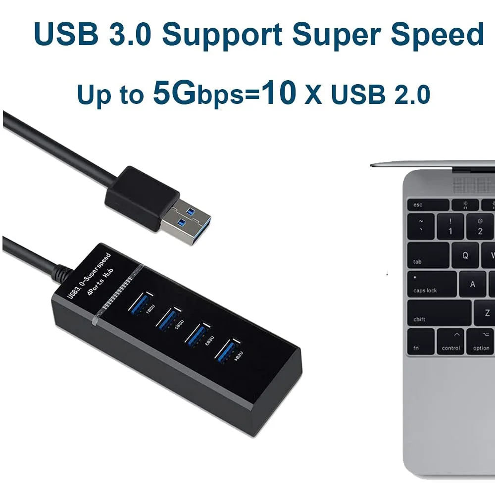 4 Ports 5gbps USB Haute Vitesse 3.0 Répartiteur de concentrateur Compatible USB3.0 Avec usb2.0 et 1.1 Soutien Andrews IPhone 6 7 Frais de Téléphone - imagen 3