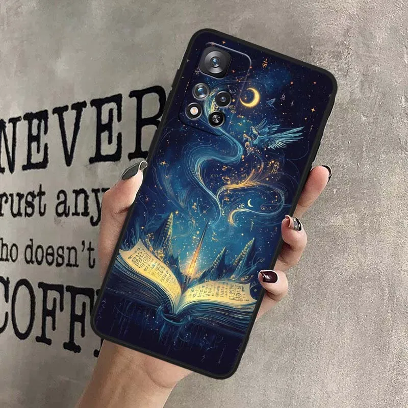 Funda de diseño artístico de estantería para Xiaomi Redmi Note 11T 11 11S 11SE 10 10T 10S 9 9 9T 8T 8 Lite Pro Plus Max funda de teléfono negra - imagen 4