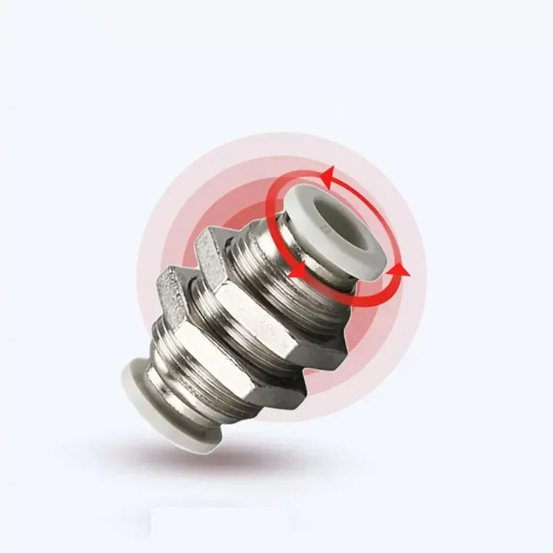 Accesorios neumáticos de mamparo PM, conector de manguera de aire de 4/6/8/10/12mm, conexión de tubo de empuje de plástico de alta resistencia, acoplamiento rápido - imagen 2