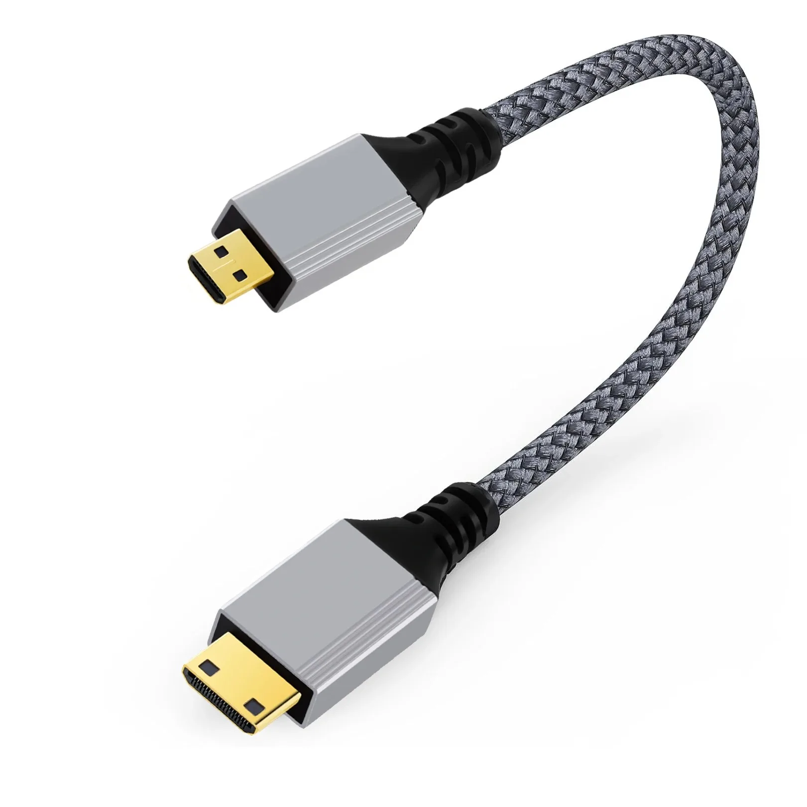 Micro HDMI compatible con Mini HDMI Cable 8K resorte enrollado 4K UHD para cámara Raspberry Pi 5/4 Monitor portátil - imagen 2