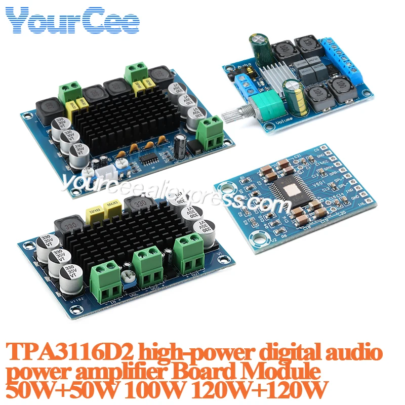 Módulo de placa amplificadora de potencia de Audio Digital TPA3116D2 Clase D XH-M562 50W + 50W estéreo M542 100W M543 120W + 120W XY-502 50W + 50W