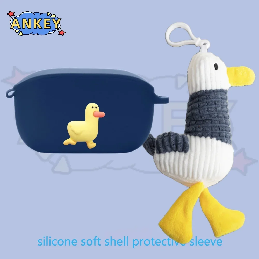 Funda de silicona para auriculares JBL Wave Buds Beam Vibe 200, 100, amarillo pato, cubierta protectora suave para auriculares - imagen 4