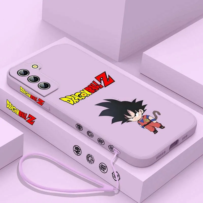 Funda de teléfono con cuerda izquierda líquida, dibujos animados d-dragon Ball Son Goku para Samsung Galaxy S25 S24 S23 S22 S21 S10 FE Plus Ultra 5G - imagen 5