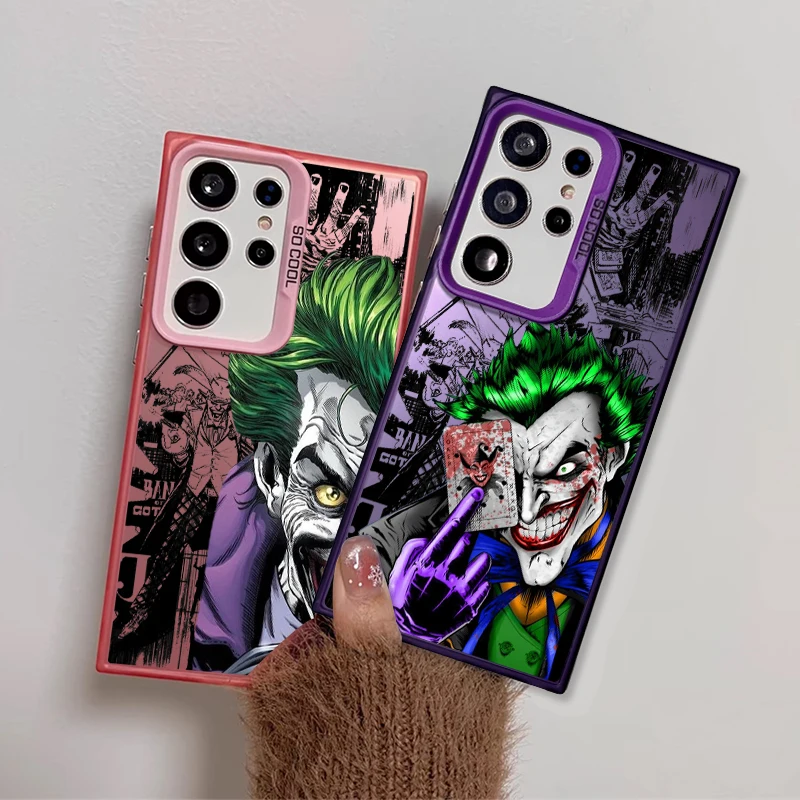 Marvel villano Joker para Samsung Galaxy S24 23 22 21 20 Ultra Plus A55 A54 A05S funda de teléfono plateada de color mate - imagen 4