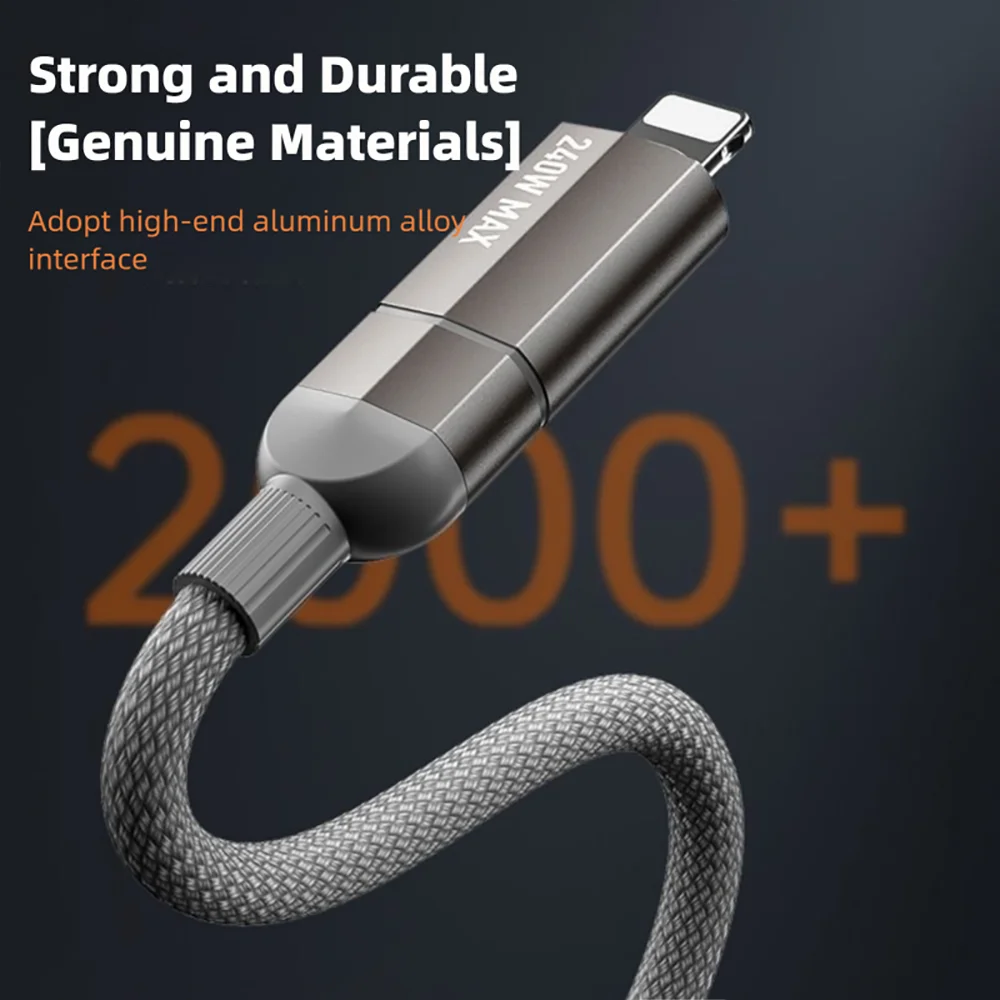 4 en 1 carga rápida magnética 240W USB tipo C a Cable iOS Cable magnético multifunción para teléfono móvil en espiral para iPhone - imagen 5