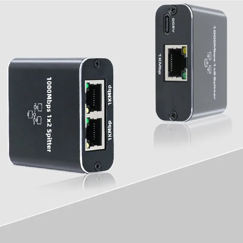 Divisor de red 1000Mbps Hub 1 a 2 Adaptador RJ45 Convertidor Gigabit Internet Ethernet Set-Top Extensor de enchufe - imagen 4