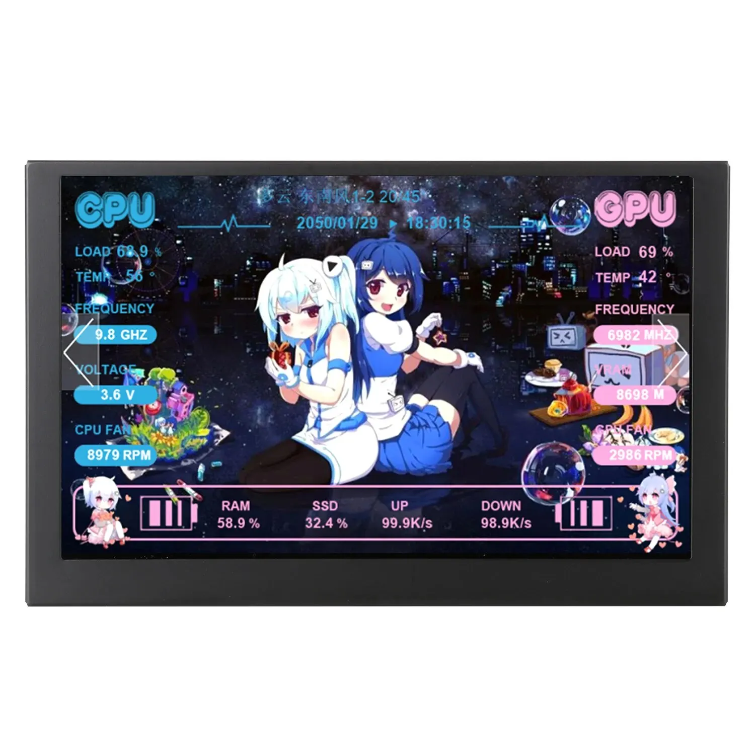 Nueva pantalla LCD IPS de 5 pulgadas USB TYPE-C pantalla secundaria ordenador CPU GPU RAM HDD Monitor no utiliza AIDA64 - imagen 3