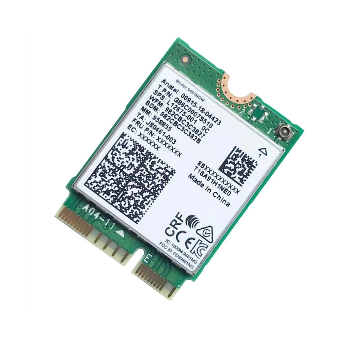 Tarjeta WiFi para Intel 9461NGW, Kit de deflector, adaptador inalámbrico, Bluetooth 9461, 2,4G/5G, banda Dual, 802.11AC, M2 Key E CNVI - imagen 4