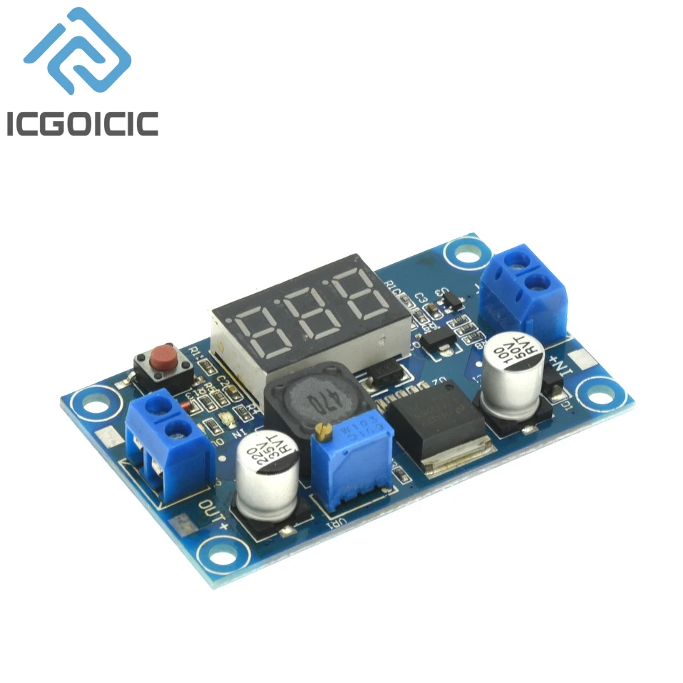 LM2596 DC convertidor reductor regulador de voltaje pantalla LED voltímetro 4,0 ~ 40 a 1,3-37V adaptador Buck fuente de alimentación ajustable - imagen 4