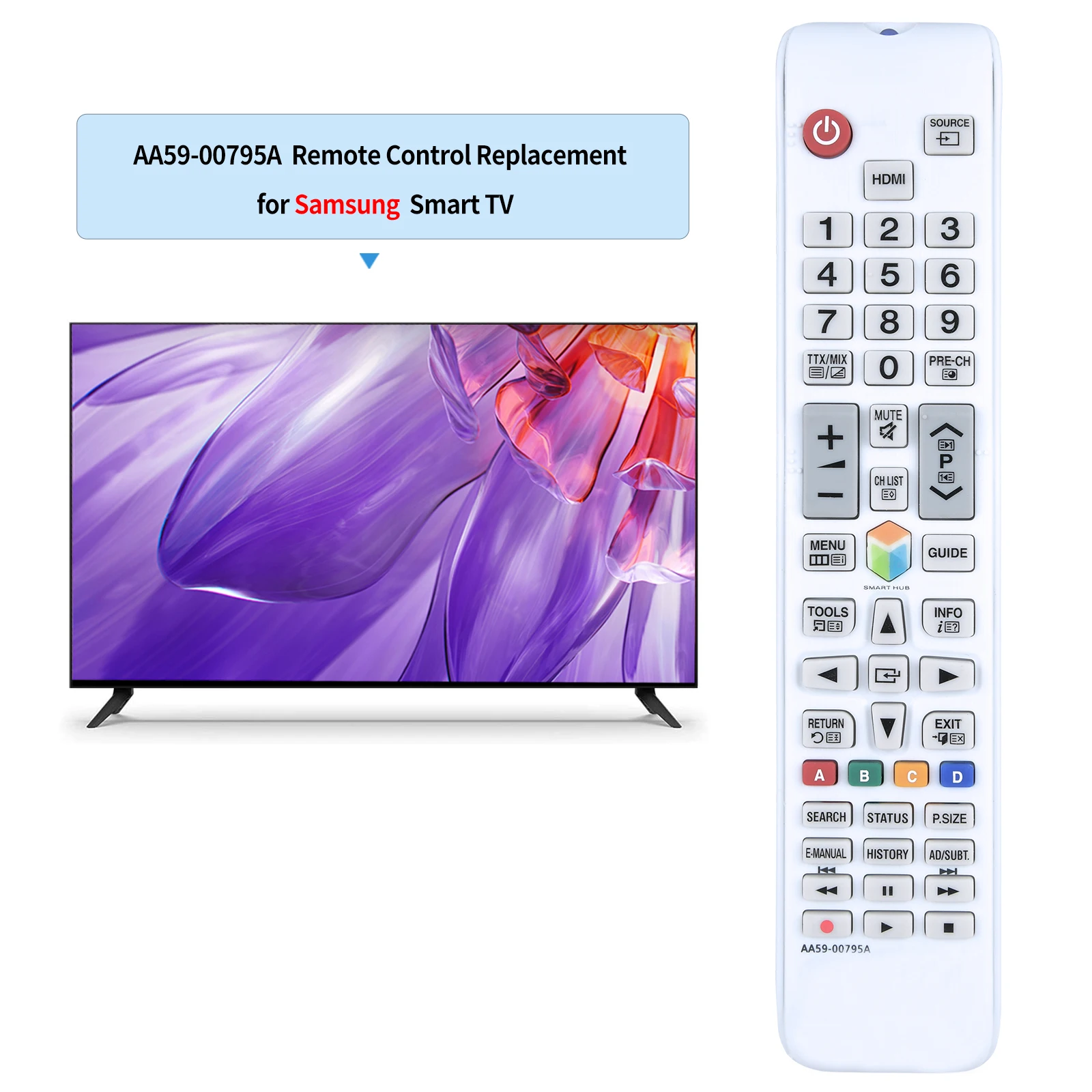 Nuevo AA59-00795A Control remoto de TV AA 5900795 A para televisores de plasma LED SAMSUNG UE42F5300AK UE32F4500AKUE32F5300AK - imagen 2