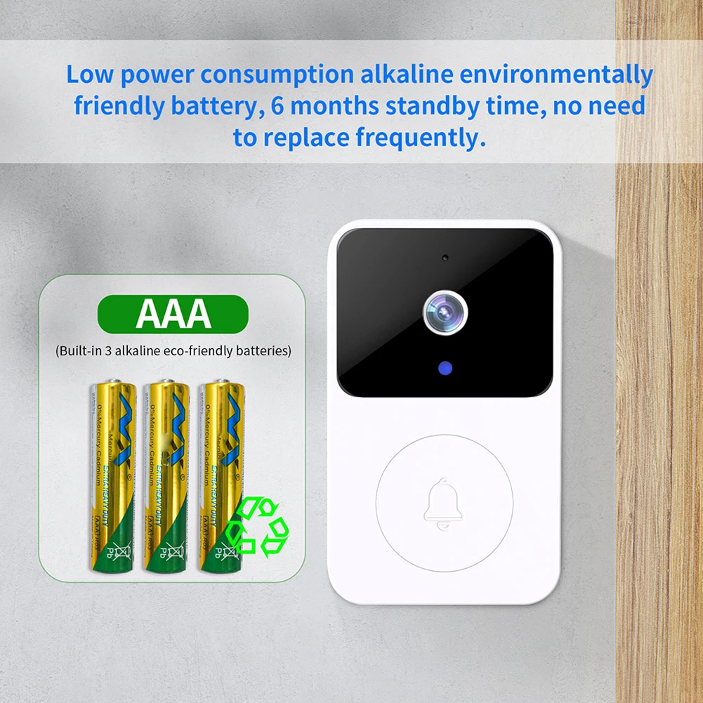 Timbre de puerta inalámbrico con WiFi de 2,4 GHz, cámara de visión nocturna, intercomunicador Visual inalámbrico, intercomunicador bidireccional para seguridad del hogar - imagen 4