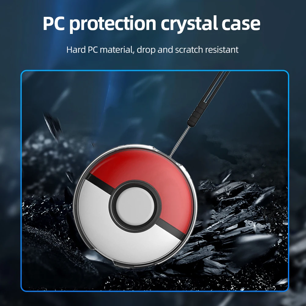 Estuche rígido para Pokemon Go Plus, funda de almacenamiento de cristal con correa de mano, funda transparente para PC, funda para Pokemon Go Plus + cristal - imagen 4