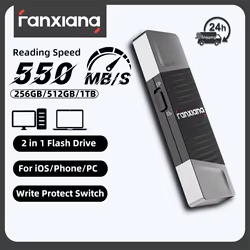 Fanxiang FF397 unidad Flash USB de 550 MB/s con botón de protección de escritura 512GB 1TB unidad de bolígrafo de estado sólido de alta velocidad para ordenador portátil teléfono PC