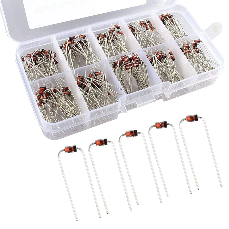 Juego surtido de diodos Zener de 200 piezas, 10 valores, 1W, 1N4728-1N4737, caja de muestra de 3,3 V-7,5 V - imagen 4