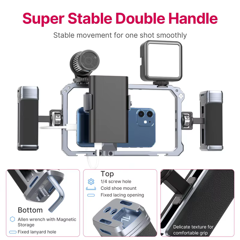 Empuñadura Móvil Ulanzi – Soporte Vlog Universal para iPhone y Android - imagen 5