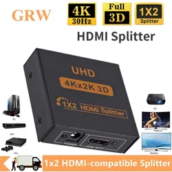 Splitter HDMI 1x2 4K Full HD para PS4 PC TV Box