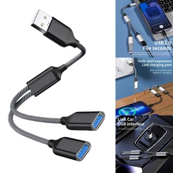 Cable divisor USB-A macho a doble USB-A hembra para carga y datos