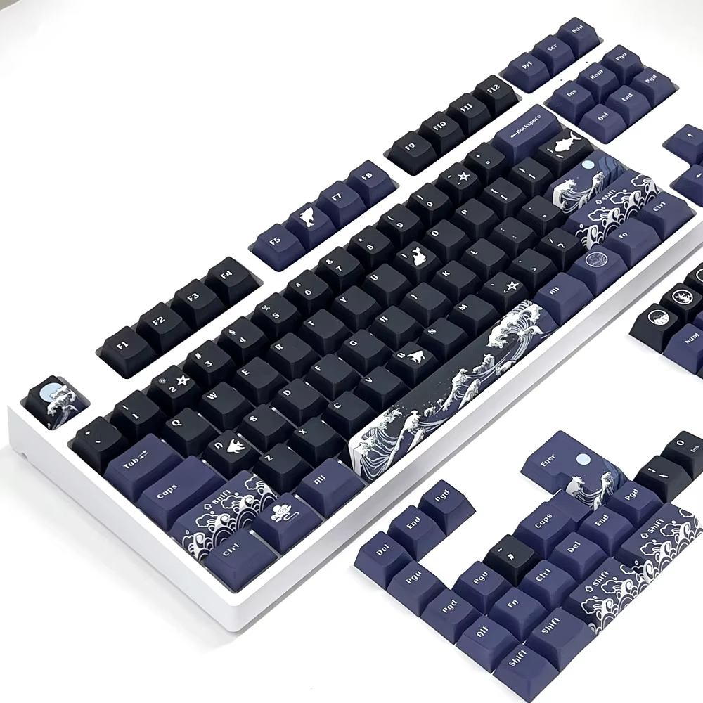 Keycaps Coral Sea MX – PBT negro con sublimación de leyendas en inglés - imagen 5