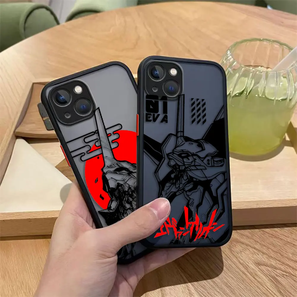 Mecha n-neon g-genesis 01 02 funda de teléfono mate para iPhone Apple 16 16E 15 11 12 13 14 Pro Max Mini SE 8 7 Plus TPU funda DIY Shell - imagen 3