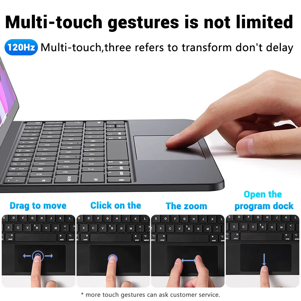 Teclado retroiluminado mágico EMTRA para iPad 10 10th Pro 11 12,9 2022 2021 Air 4 5 10,9 funda teclado español coreano árabe - imagen 3