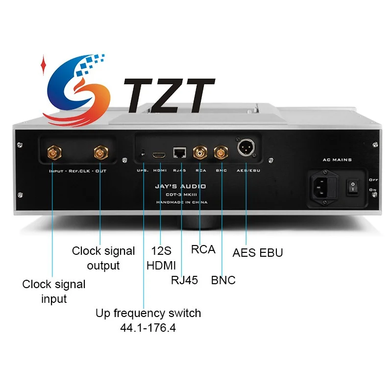 TZT Jay's Audio negro CDT3-MK3 CDpro2 insignia tocadiscos Digital CD tocadiscos puro AES/EBU RCA BNC salida 230V/115V reproductor de CD - imagen 3